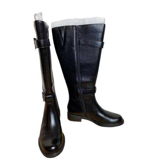 David Tate Mustang Wide Shaft Tall Black Boots 7 - Picture 3 of 11